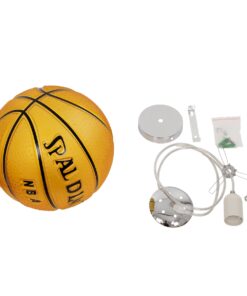 GloboStar® SPALDING NBA 00649 Μοντέρνο Κρεμαστό Παιδικό Φωτιστικό Οροφής Μονόφωτο 1 x E27 Πορτοκαλί Γυάλινο Φ25 x Υ25cm