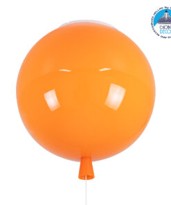 GloboStar® BALLOON 00650 Μοντέρνο Παιδικό Φωτιστικό Οροφής Μονόφωτο Πορτοκαλί Πλαστικό Μπάλα Φ30 x Υ33cm