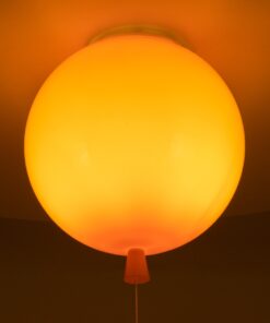 GloboStar® BALLOON 00650 Μοντέρνο Παιδικό Φωτιστικό Οροφής Μονόφωτο Πορτοκαλί Πλαστικό Μπάλα Φ30 x Υ33cm