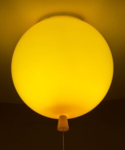 GloboStar® BALLOON 00651 Μοντέρνο Παιδικό Φωτιστικό Οροφής Μονόφωτο Κίτρινο Πλαστικό Μπάλα Φ30 x Υ33cm