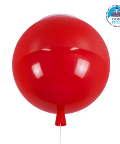 GloboStar® BALLOON 00652 Μοντέρνο Παιδικό Φωτιστικό Οροφής Μονόφωτο Κόκκινο Πλαστικό Μπάλα Φ30 x Υ33cm
