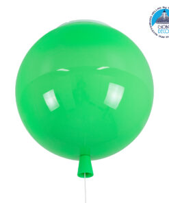 GloboStar® BALLOON 00653 Μοντέρνο Παιδικό Φωτιστικό Οροφής Μονόφωτο Πράσινο Πλαστικό Μπάλα Φ30 x Υ33cm