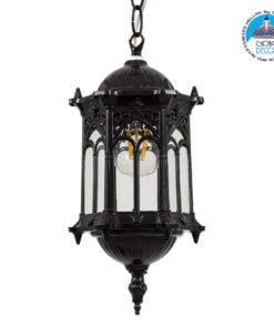 GloboStar® DARCY 00655 Vintage Κρεμαστό Φωτιστικό Οροφής Μονόφωτο 1 x E27 Μαύρο Μεταλλικό Πλέγμα Φ15.5 x Y32.5cm