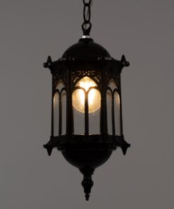 GloboStar® DARCY 00655 Vintage Κρεμαστό Φωτιστικό Οροφής Μονόφωτο 1 x E27 Μαύρο Μεταλλικό Πλέγμα Φ15.5 x Y32.5cm