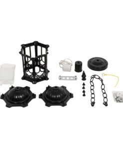 GloboStar® DARCY 00655 Vintage Κρεμαστό Φωτιστικό Οροφής Μονόφωτο 1 x E27 Μαύρο Μεταλλικό Πλέγμα Φ15.5 x Y32.5cm