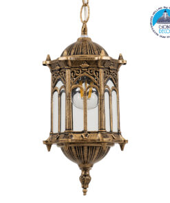 GloboStar® DARCY 00656 Vintage Κρεμαστό Φωτιστικό Οροφής Μονόφωτο 1 x E27 Μπρούτζινο Μεταλλικό Πλέγμα Φ15.5 x Y32.5cm