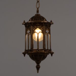 GloboStar® DARCY 00656 Vintage Κρεμαστό Φωτιστικό Οροφής Μονόφωτο 1 x E27 Μπρούτζινο Μεταλλικό Πλέγμα Φ15.5 x Y32.5cm