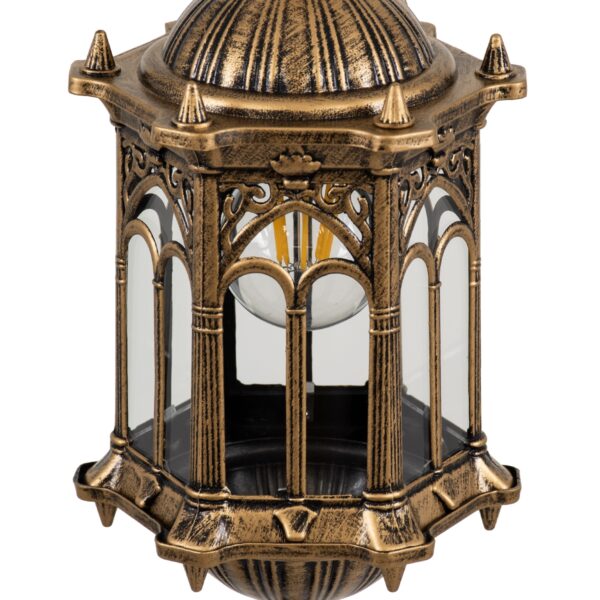 GloboStar® DARCY 00656 Vintage Κρεμαστό Φωτιστικό Οροφής Μονόφωτο 1 x E27 Μπρούτζινο Μεταλλικό Πλέγμα Φ15.5 x Y32.5cm