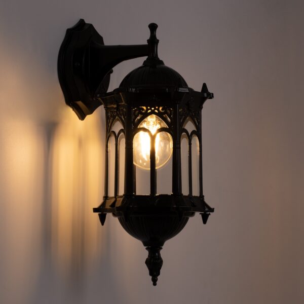 GloboStar® DARCY 00657 Vintage Φωτιστικό Τοίχου Απλίκα Μονόφωτο Μαύρο Μεταλλικό Πλέγμα Φ15.5 x Y34.5cm