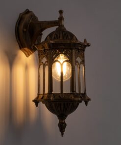 GloboStar® DARCY 00658 Vintage Φωτιστικό Τοίχου Απλίκα Μονόφωτο Μπρούτζινο Μεταλλικό Πλέγμα Φ15.5 x Y34.5cm