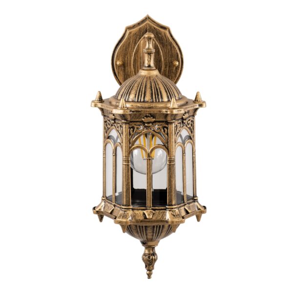 GloboStar® DARCY 00658 Vintage Φωτιστικό Τοίχου Απλίκα Μονόφωτο Μπρούτζινο Μεταλλικό Πλέγμα Φ15.5 x Y34.5cm
