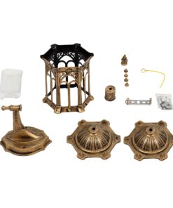 GloboStar® DARCY 00658 Vintage Φωτιστικό Τοίχου Απλίκα Μονόφωτο Μπρούτζινο Μεταλλικό Πλέγμα Φ15.5 x Y34.5cm