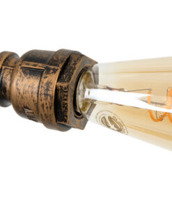 GloboStar® SWIFTWALKER 00660 Vintage Industrial Κρεμαστό Φωτιστικό Οροφής Τρίφωτο 3 x E27 Μπρούτζινο Μεταλλικό Πλέγμα Μ85 x Π29.5 x Υ55cm