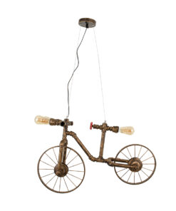 GloboStar® SWIFTWALKER 00660 Vintage Industrial Κρεμαστό Φωτιστικό Οροφής Τρίφωτο 3 x E27 Μπρούτζινο Μεταλλικό Πλέγμα Μ85 x Π29.5 x Υ55cm