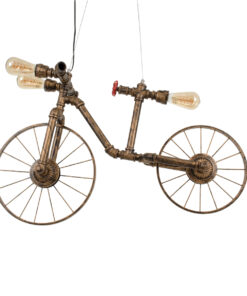 GloboStar® SWIFTWALKER 00660 Vintage Industrial Κρεμαστό Φωτιστικό Οροφής Τρίφωτο 3 x E27 Μπρούτζινο Μεταλλικό Πλέγμα Μ85 x Π29.5 x Υ55cm