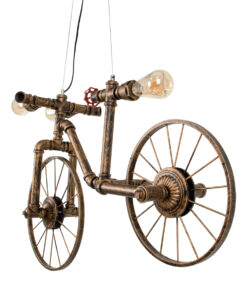 GloboStar® SWIFTWALKER 00660 Vintage Industrial Κρεμαστό Φωτιστικό Οροφής Τρίφωτο 3 x E27 Μπρούτζινο Μεταλλικό Πλέγμα Μ85 x Π29.5 x Υ55cm