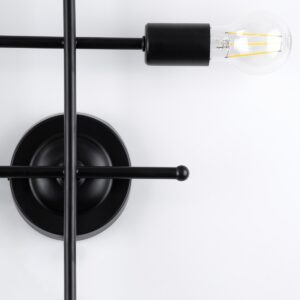 GloboStar® PIPING 00661 Vintage Industrial Επιτοίχιο Φωτιστικό Πολύφωτο Μαύρο Μεταλλικό Πλέγμα Μ40.5 x Π9.5 x Υ52cm