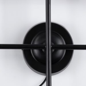 GloboStar® PIPING 00661 Vintage Industrial Επιτοίχιο Φωτιστικό Πολύφωτο Μαύρο Μεταλλικό Πλέγμα Μ40.5 x Π9.5 x Υ52cm