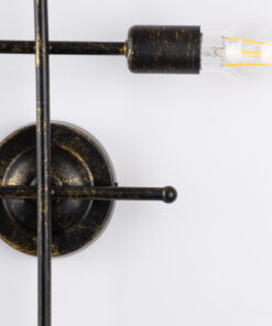 GloboStar® PIPING 00663 Vintage Επιτοίχιο Φωτιστικό Πολύφωτο 4xE27 AC220-240V IP20 – Μ40 x Π9 x Υ52cm – Μπρούτζινο Μεταλλικό Πλέγμα