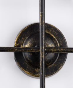 GloboStar® PIPING 00663 Vintage Επιτοίχιο Φωτιστικό Πολύφωτο 4xE27 AC220-240V IP20 – Μ40 x Π9 x Υ52cm – Μπρούτζινο Μεταλλικό Πλέγμα