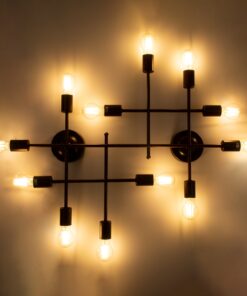 GloboStar® PIPING 00668 Vintage Industrial Επιτοίχιο Φωτιστικό Πολύφωτο Χάλκινο Μεταλλικό Πλέγμα Μ78.5 x Π9.5 x Υ64cm