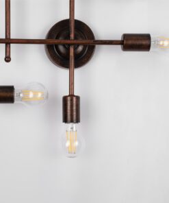 GloboStar® PIPING 00668-1 Vintage Industrial Φωτιστικό Οροφής Πολύφωτο Χάλκινο Μεταλλικό Πλέγμα Μ78.5 x Π9.5 x Υ64cm