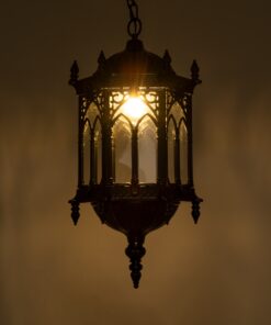 GloboStar® DARCY 00672 Vintage Κρεμαστό Φωτιστικό Οροφής Μονόφωτο 1 x E27 Μαύρο Μεταλλικό Φανάρι Πλέγμα Φ35 x Υ61cm