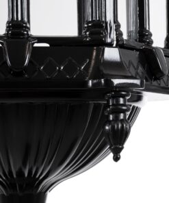 GloboStar® DARCY 00672 Vintage Κρεμαστό Φωτιστικό Οροφής Μονόφωτο 1 x E27 Μαύρο Μεταλλικό Φανάρι Πλέγμα Φ35 x Υ61cm