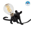 GloboStar® MOUSE 00675 Vintage Επιτραπέζιο Φωτιστικό Πορτατίφ Λαμπατέρ Μονόφωτο με Ντουί 1 x E14 AC 230V Μαύρο Πλαστικό Μ13 x Π4 x Υ7cm