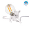 GloboStar® MOUSE 00676 Vintage Επιτραπέζιο Φωτιστικό Πορτατίφ Λαμπατέρ Μονόφωτο με Ντουί 1 x E14 AC 230V Λευκό Πλαστικό Μ13 x Π4 x Υ7cm