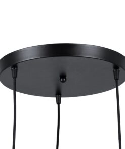 GloboStar® ELISE 00683 Μοντέρνο Κρεμαστό Φωτιστικό Οροφής Τρίφωτο 3 x E27 Μπεζ Μεταλλικό Ξύλινο Δρυς Ράγα Φ55 x Υ130cm