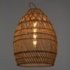 GloboStar® TAHITI 00710 Vintage Κρεμαστό Φωτιστικό Οροφής Μονόφωτο 1 x E27 Μπεζ Ξύλινο Bamboo Φ38 x Y50cm