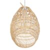 GloboStar® TAHITI 00710 Vintage Κρεμαστό Φωτιστικό Οροφής Μονόφωτο 1 x E27 Μπεζ Ξύλινο Bamboo Φ38 x Y50cm
