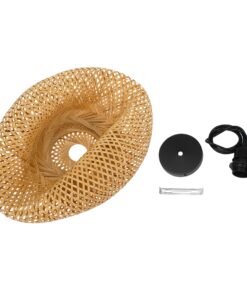 GloboStar® MEXICO 00718 Vintage Κρεμαστό Φωτιστικό Οροφής Μονόφωτο 1 x E27 Μπεζ Ξύλινο Bamboo Μ40 x Π30 x Y18cm