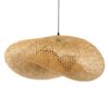 GloboStar® MEXICO 00721 Vintage Κρεμαστό Φωτιστικό Οροφής Μονόφωτο 1 x E27 Μπεζ Ξύλινο Μπαμπού Μ100 x Π80 x Y35cm