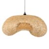 GloboStar® MEXICO 00721 Vintage Κρεμαστό Φωτιστικό Οροφής Μονόφωτο 1 x E27 Μπεζ Ξύλινο Μπαμπού Μ100 x Π80 x Y35cm