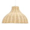 GloboStar® MAYOTTE 00724 Vintage Κρεμαστό Φωτιστικό Οροφής Μονόφωτο 1 x E27 Μπεζ Ξύλινο Bamboo Φ40 x Y28cm