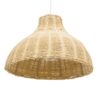GloboStar® MAYOTTE 00724 Vintage Κρεμαστό Φωτιστικό Οροφής Μονόφωτο 1 x E27 Μπεζ Ξύλινο Bamboo Φ40 x Y28cm