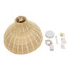 GloboStar® MAYOTTE 00724 Vintage Κρεμαστό Φωτιστικό Οροφής Μονόφωτο 1 x E27 Μπεζ Ξύλινο Bamboo Φ40 x Y28cm