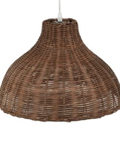 GloboStar® MAYOTTE 00725 Vintage Κρεμαστό Φωτιστικό Οροφής Μονόφωτο 1 x E27 Καφέ Ξύλινο Bamboo Φ40 x Y28cm