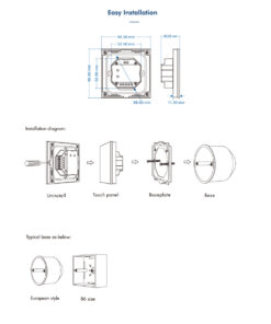GloboStar® 73161 T13 SKYDANCE Ασύρματο DMX512 Επιτοίχιο Χειριστήριο RF 2.4Ghz 4 Group για όλα τα SKYDANCE DMX512 Controller AC 100-240V Max 0.1A – IP20 Μ8.5 x Π8.5 x Υ3.5cm – 5 Χρόνια Εγγύηση
