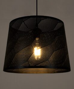 GloboStar® SPARKLE 00733 Μοντέρνο Κρεμαστό Φωτιστικό Οροφής Μονόφωτο 1 x E27 Μαύρο Μεταλλικό Πλέγμα Φ35 x Y26cm