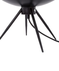 GloboStar® JAVAN 00737 Μοντέρνο Επιτραπέζιο Φωτιστικό Πορτατίφ Λαμπατέρ Μονόφωτο Μελί Γυάλινο Μαύρο Μεταλλικό Φ30 x Υ19cm