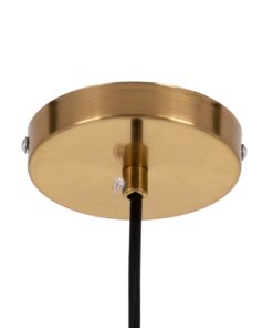 GloboStar® AVERY 00740 Μοντέρνο Κρεμαστό Φωτιστικό Οροφής Μονόφωτο 1 x E27 Διάφανο Γυάλινο με Χρυσό Μεταλλικό Πλέγμα Φ30 x Υ48cm