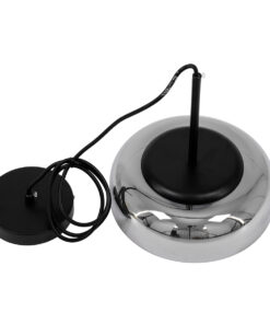 GloboStar® CHARLOTTE 00743 Μοντέρνο Κρεμαστό Φωτιστικό Οροφής Μονόφωτο Φιμέ Γυάλινο Μαύρο Μεταλλικό CREE LED 5W 500lm 180° AC 85-265V Θερμό Λευκό 2700K Φ23 x Υ23cm