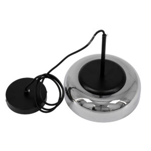 GloboStar® CHARLOTTE 00743 Μοντέρνο Κρεμαστό Φωτιστικό Οροφής Μονόφωτο Φιμέ Γυάλινο Μαύρο Μεταλλικό CREE LED 5W 500lm 180° AC 85-265V Θερμό Λευκό 2700K Φ23 x Υ23cm