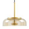 GloboStar® CHARLOTTE 00744 Μοντέρνο Κρεμαστό Φωτιστικό Οροφής Μονόφωτο Μελί Γυάλινο Χρυσό Μεταλλικό CREE LED 5W 500lm 180° AC 85-265V Θερμό Λευκό 2700K Φ23 x Υ23cm