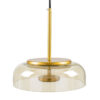 GloboStar® CHARLOTTE 00744 Μοντέρνο Κρεμαστό Φωτιστικό Οροφής Μονόφωτο Μελί Γυάλινο Χρυσό Μεταλλικό CREE LED 5W 500lm 180° AC 85-265V Θερμό Λευκό 2700K Φ23 x Υ23cm