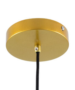 GloboStar® CHARLOTTE 00744 Μοντέρνο Κρεμαστό Φωτιστικό Οροφής Μονόφωτο Μελί Γυάλινο Χρυσό Μεταλλικό CREE LED 5W 500lm 180° AC 85-265V Θερμό Λευκό 2700K Φ23 x Υ23cm