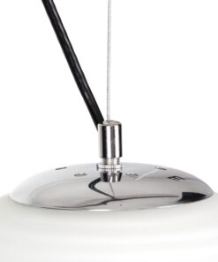 GloboStar® FREYA 00745 Μοντέρνο Κρεμαστό Φωτιστικό Οροφής Μονόφωτο 1 x E27 Λευκό Γυάλινο Φ24 x Υ35cm